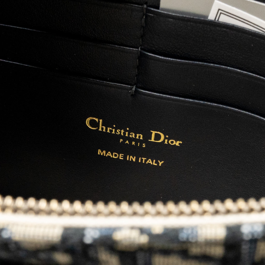 DIOR SADDLE POUCH DIOR OBLIQUE CANVAS BLUE GHW