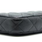 CHANEL DOUBLE ZIP WALLET ON CHAIN CAVIAR BLACK LGHW