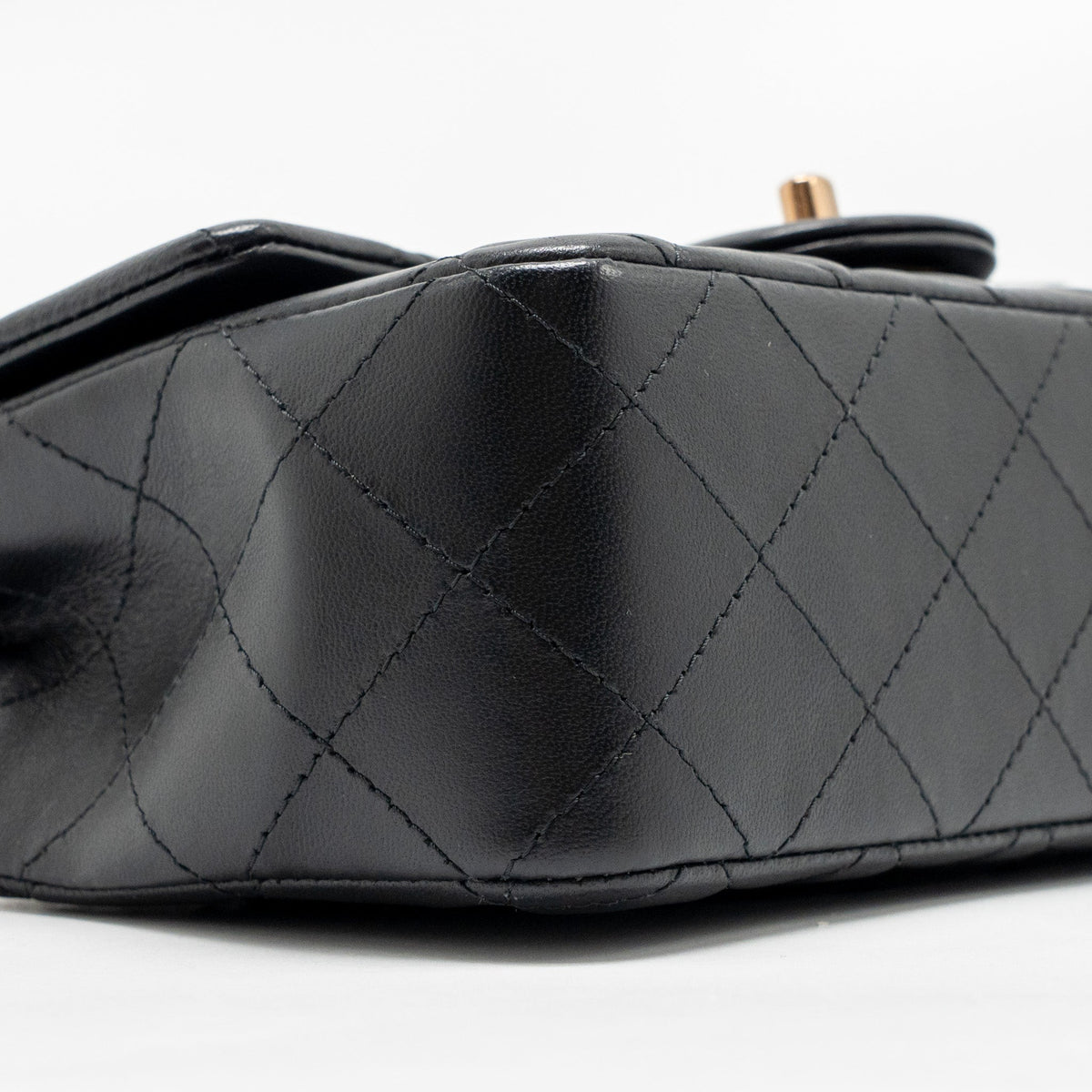 CHANEL MINI RECTANGULAR FLAP BAG LAMBSKIN BLACK RGHW (MICROCHIP)