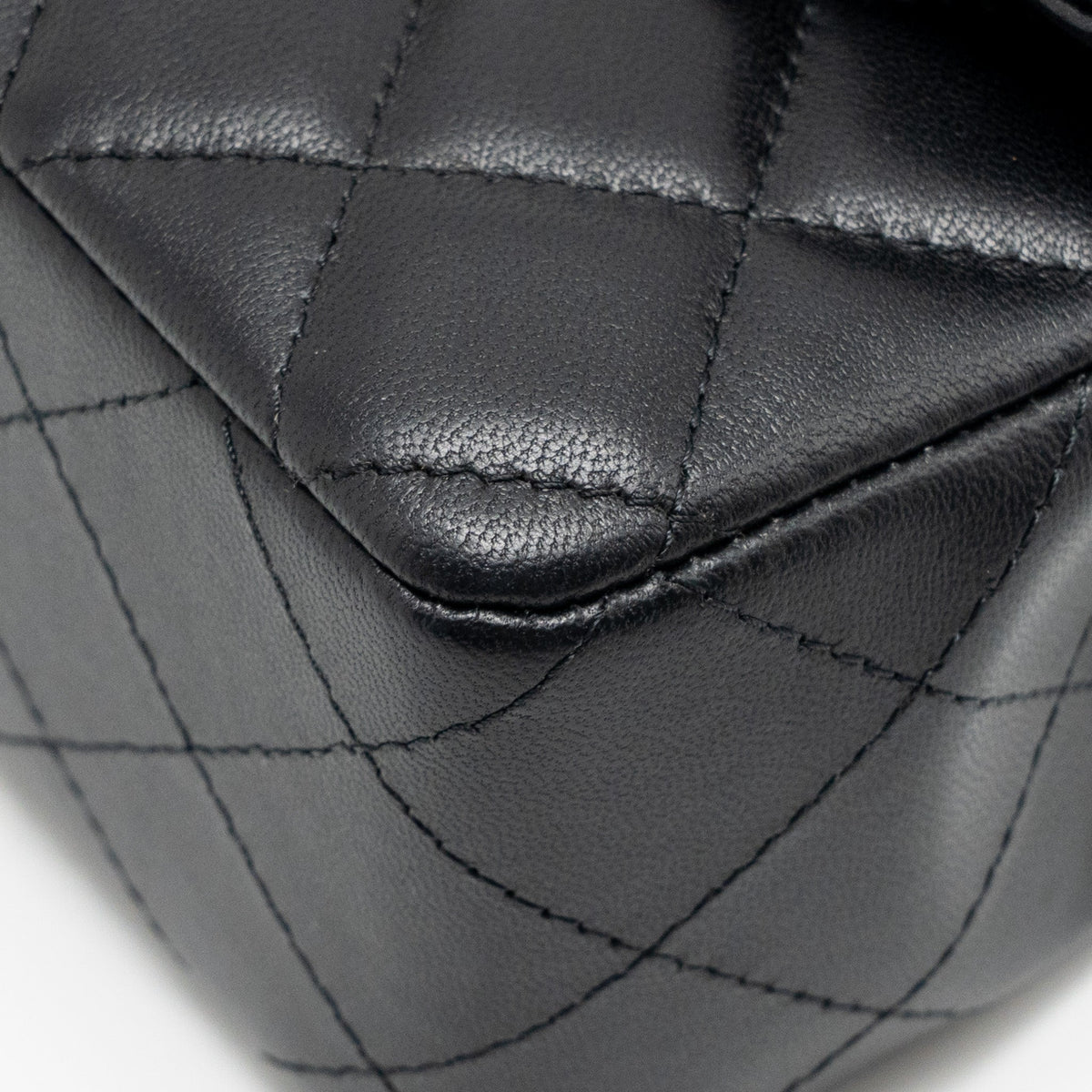 CHANEL MINI RECTANGULAR FLAP BAG LAMBSKIN BLACK RGHW (MICROCHIP)