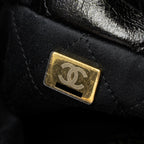 CHANEL 23S MINI 22 BAG WITH PEARL SHINY CALFSKIN BLACK BRUSHED GHW (MICROCHIP)