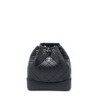 CHANEL SMALL GABRIELLE BACKPACK AGED CALFSKIN BLACK MULTICOLOR HARDWARE (MICROCHIP)