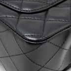 CHANEL MINI RECTANGULAR FLAP BAG LAMBSKIN BLACK RGHW (MICROCHIP)