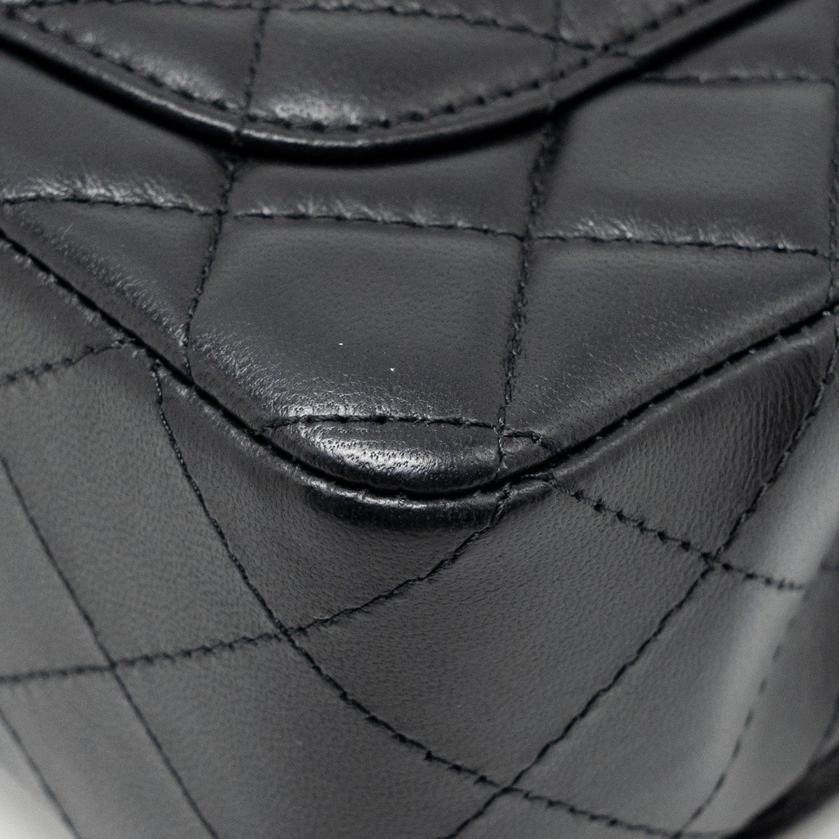 CHANEL MINI RECTANGULAR FLAP BAG LAMBSKIN BLACK RGHW (MICROCHIP)