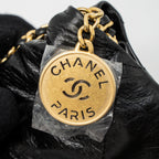 CHANEL 23S MINI 22 BAG WITH PEARL SHINY CALFSKIN BLACK BRUSHED GHW (MICROCHIP)