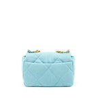 CHANEL SMALL 19 BAG DENIM LIGHT BLUE MULTICOLOUR HARDWARE