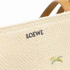 LOEWE SUNA FUJITA LIMITED EDITION MEDIUM PUZZLE FOLD TOTE BAG CANVAS/LEATHER BEIGE/MULTICOLOUR