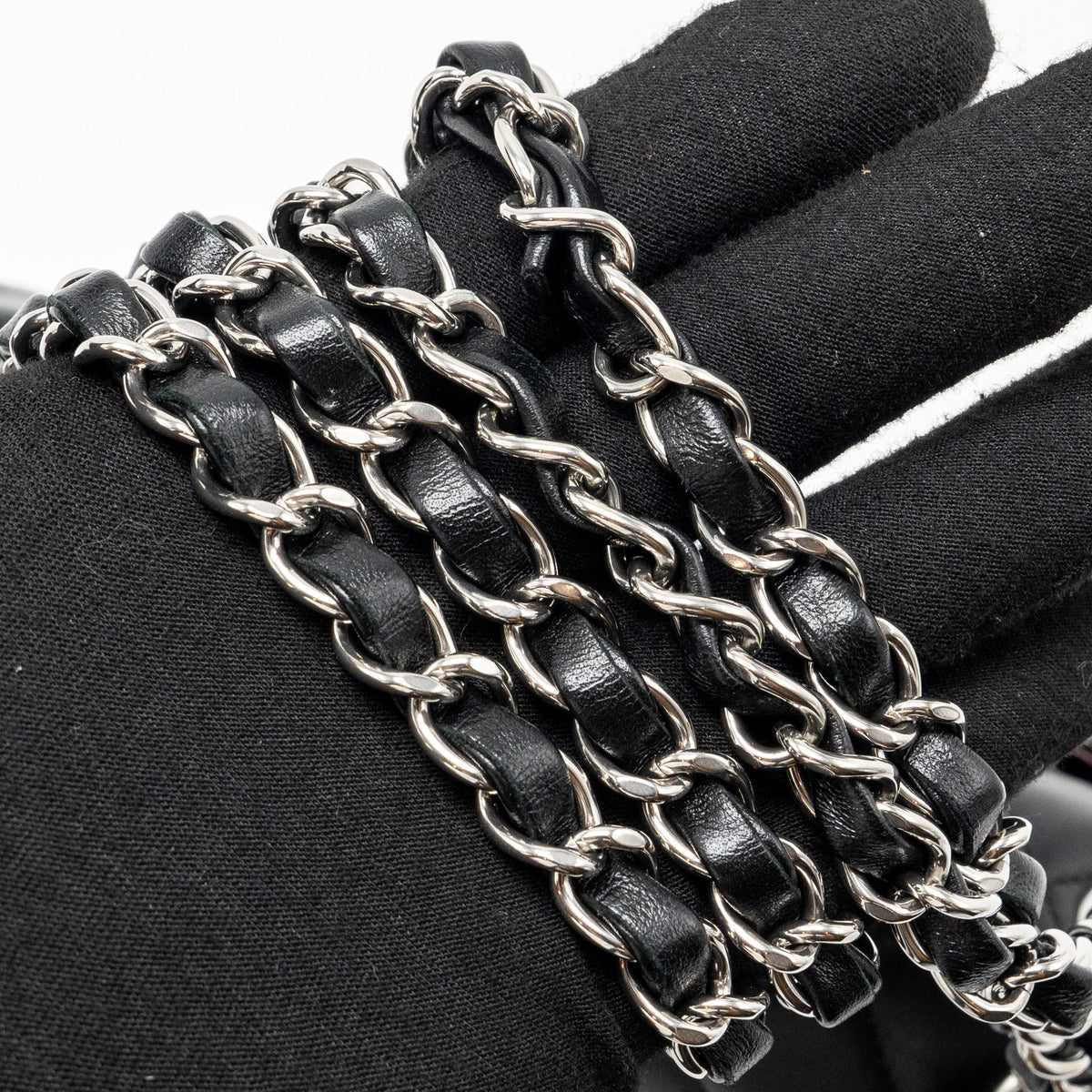 CHANEL SMALL CLASSIC DOUBLE FLAP BAG LAMBSKIN BLACK SHW (MICROCHIP)