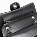 CHANEL SMALL CLASSIC DOUBLE FLAP BAG LAMBSKIN BLACK SHW (MICROCHIP)
