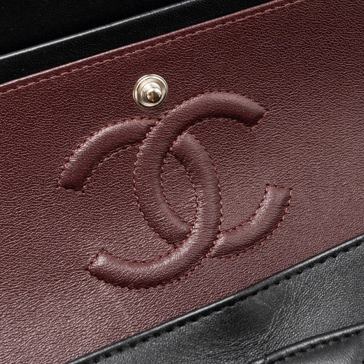 CHANEL SMALL CLASSIC DOUBLE FLAP BAG LAMBSKIN BLACK SHW (MICROCHIP)