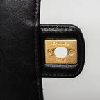 CHANEL 22K RETRO NEW CLASSIC SQUARE MINI FLAP BAG GOATSKIN BLACK BRUSHED GHW (MICROCHIP)