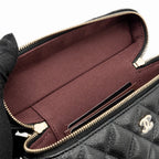 CHANEL 25P CC TOP HANDLE VANITY BAG CAVIAR BLACK LGHW (MICROCHIP)