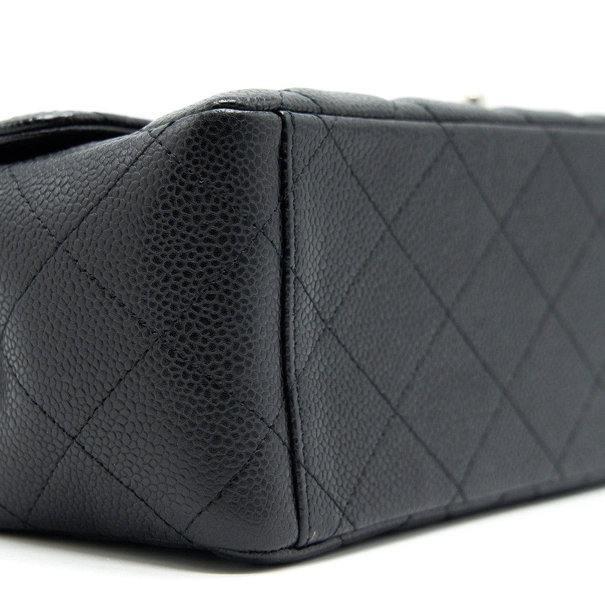 CHANEL CAVIER CLASSIC MAXI SINGLE FLAP BAG BLACK SHW