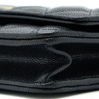 CHANEL 22A TWIST YOUR BUTTON WALLET ON CHAIN CAVIAR BLACK GHW (MICROCHIP)