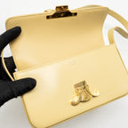 Celine Claude Triomphe Bag Shiny Calfskin Light Yellow GHW