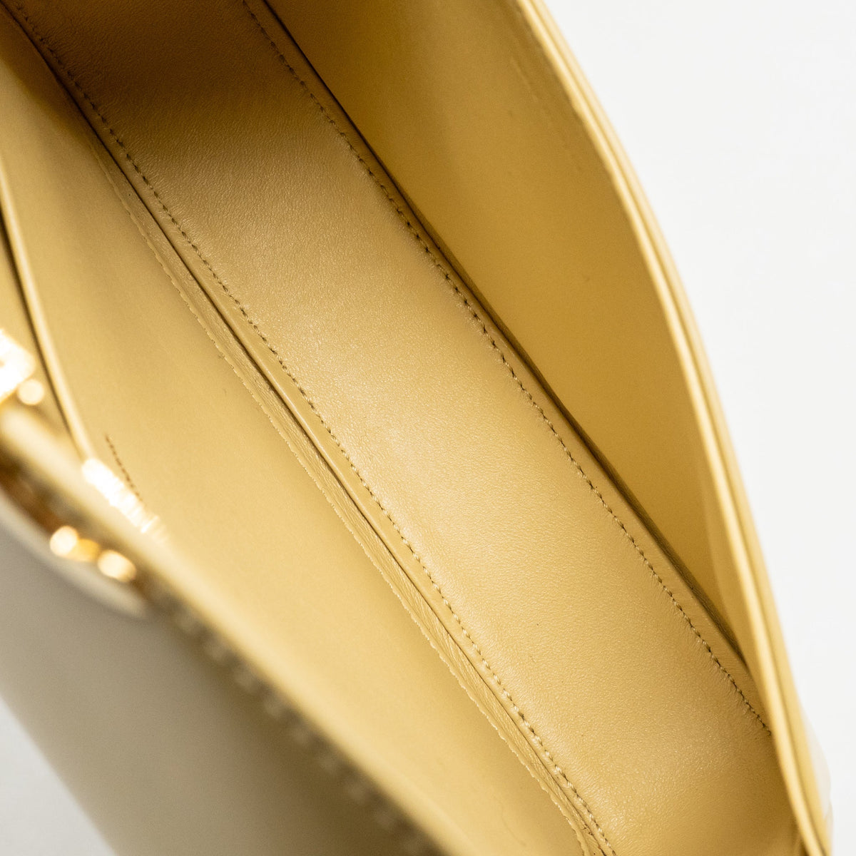 Celine Claude Triomphe Bag Shiny Calfskin Light Yellow GHW
