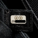 CHANEL SMALL COCO HANDLE WITH LIZARD EMBOSSED HANDLE CHEVRON CAVIAR BLACK GHW