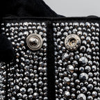 PRADA GALLERIA SATIN MINI BAG WITH CRYSTAL BLACK SHW