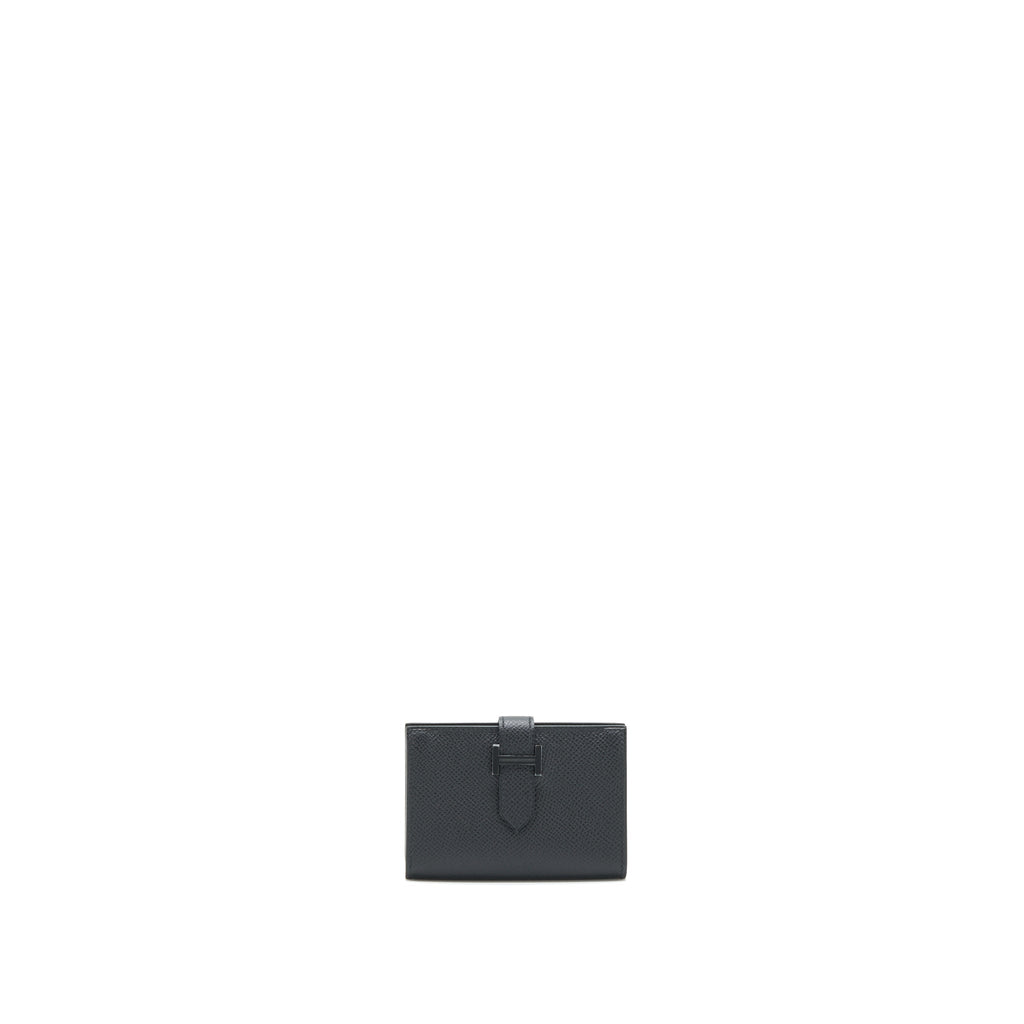 Hermes Bearn Card holder Epsom So black With Black Hardware