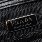 PRADA GALLERIA SATIN MINI BAG WITH CRYSTAL BLACK SHW