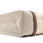 CHLOE WOODY TOTE BAG CANVAS IVORY / BROWN