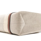 CHLOE WOODY TOTE BAG CANVAS IVORY / BROWN