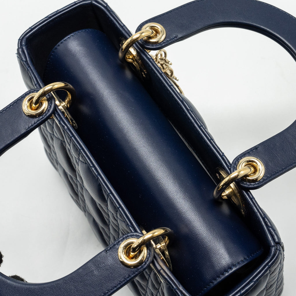 DIOR SMALL MY ABC LADY DIOR LAMBSKIN NAVY LGHW