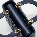 DIOR SMALL MY ABC LADY DIOR LAMBSKIN NAVY LGHW
