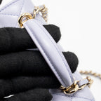 CHANEL TOP HANDLE MINI FLAP BAG LAMBSKIN LIGHT PURPLE LGHW