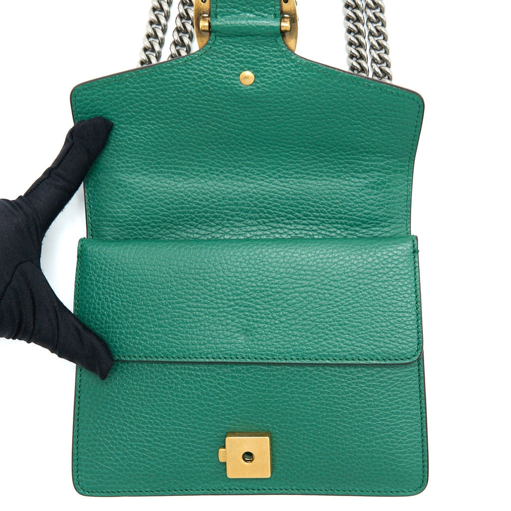 GUCCI DIONYSUS GG CALFSKIN GREEN RUTHENIUM HARDWARE