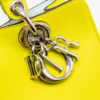 Dior mini Diorissimo bag calfskin yellow/blue SHW
