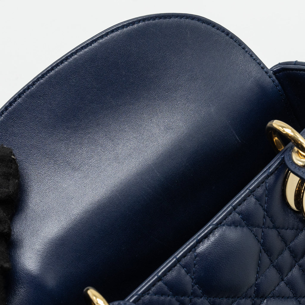 DIOR SMALL MY ABC LADY DIOR LAMBSKIN NAVY LGHW