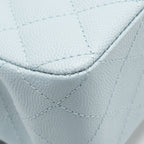 CHANEL MEDIUM CLASSIC DOUBLE FLAP BAG CAVIAR LIGHT BLUE LGHW (MICROCHIP)