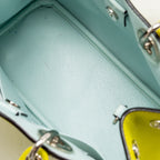 Dior mini Diorissimo bag calfskin yellow/blue SHW