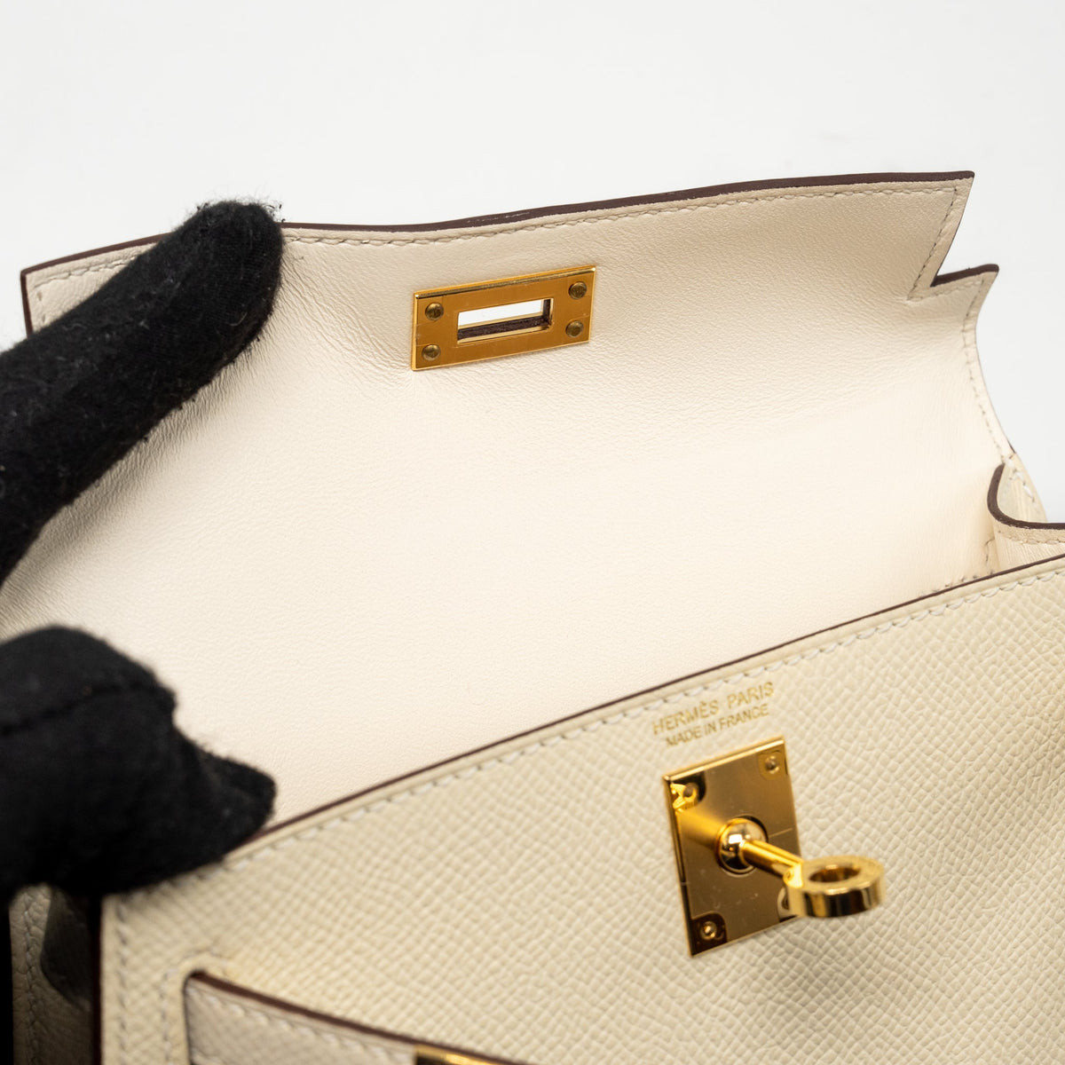 Hermes Mini Kelly II Epsom Nata GHW