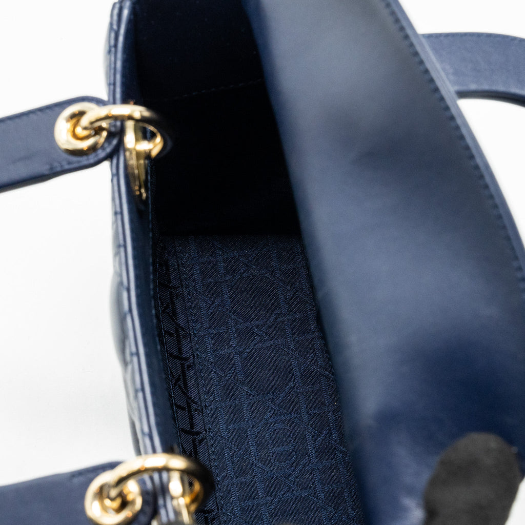 DIOR SMALL MY ABC LADY DIOR LAMBSKIN NAVY LGHW