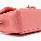 CHANEL MINI RECTANGULAR FLAP BAG CAVIAR PINK GHW