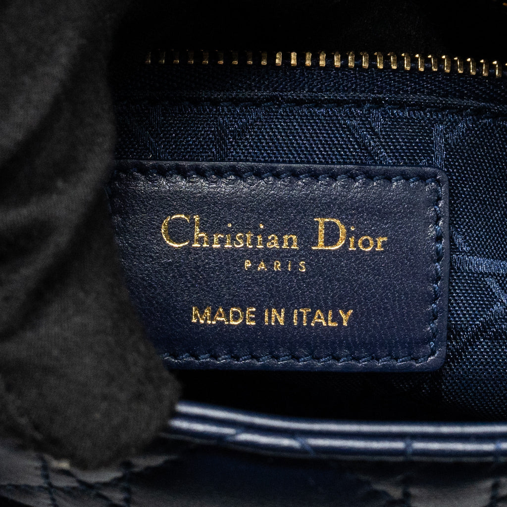 DIOR SMALL MY ABC LADY DIOR LAMBSKIN NAVY LGHW