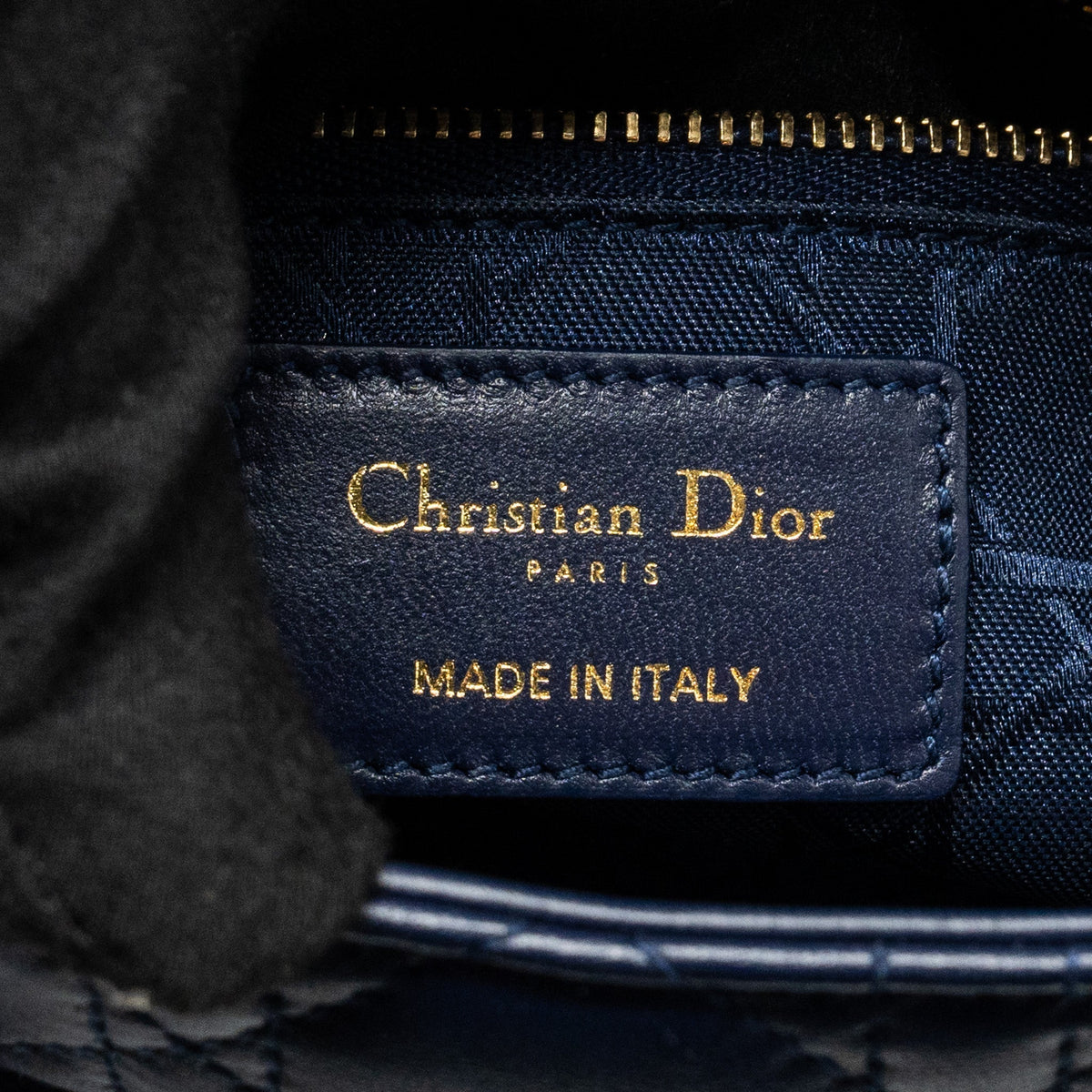 DIOR SMALL MY ABC LADY DIOR LAMBSKIN NAVY LGHW