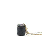 CHANEL PEARL CRUSH MINI VANITY WITH CHAIN LAMBSKIN BLACK GHW