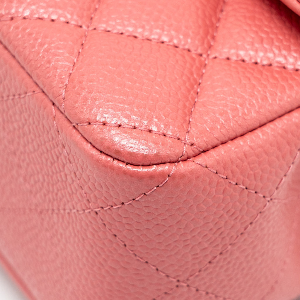 CHANEL MINI RECTANGULAR FLAP BAG CAVIAR PINK GHW