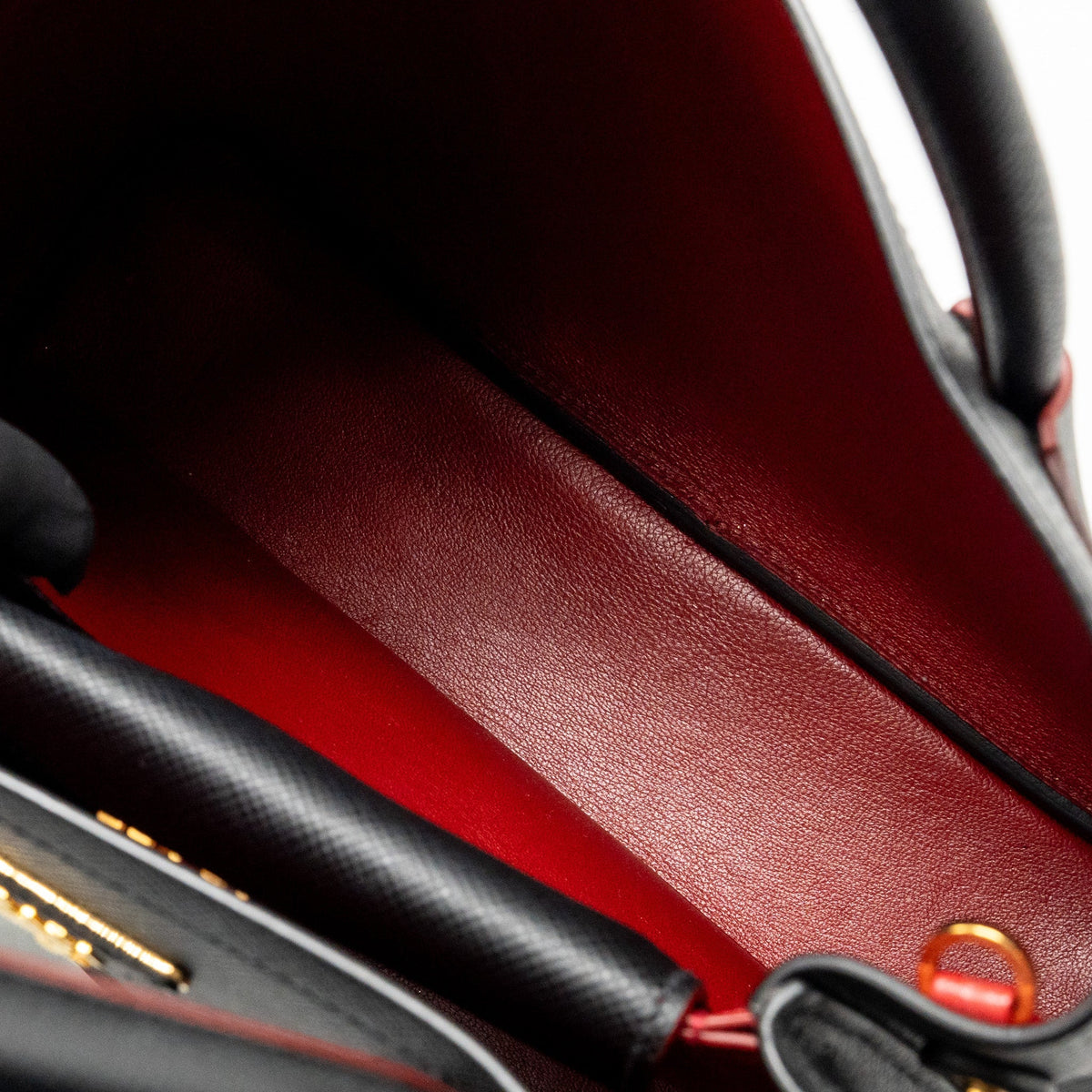 Prada double Saffiano bag leather black GHW