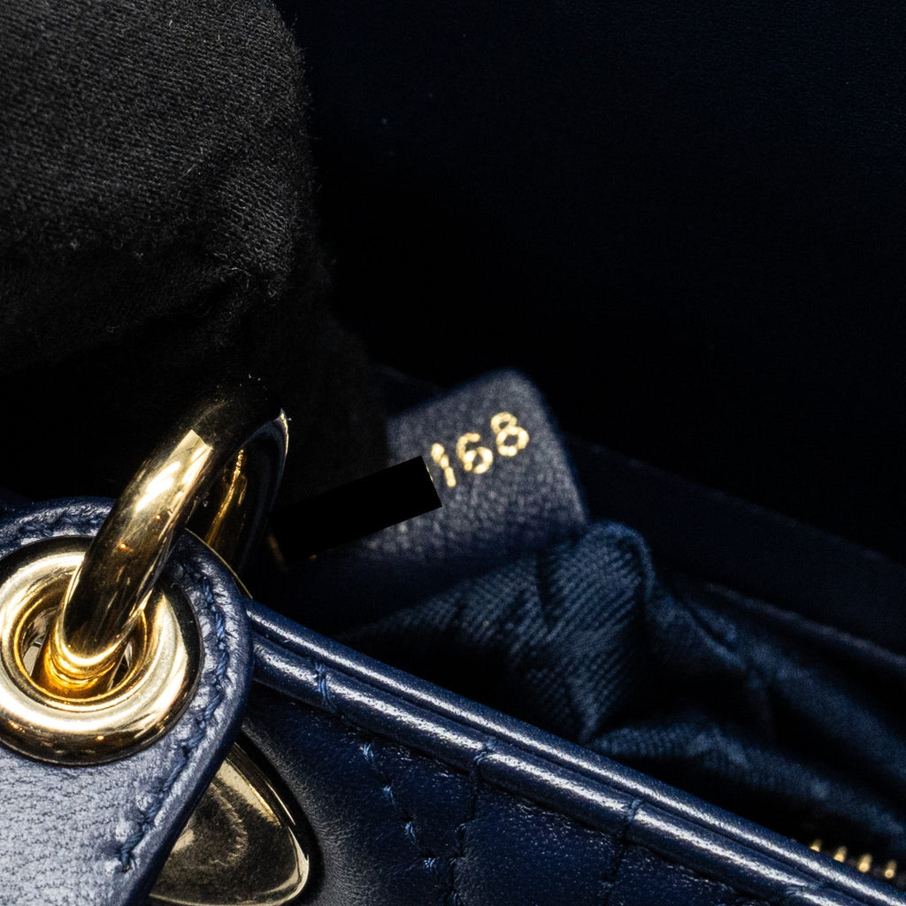 DIOR SMALL MY ABC LADY DIOR LAMBSKIN NAVY LGHW