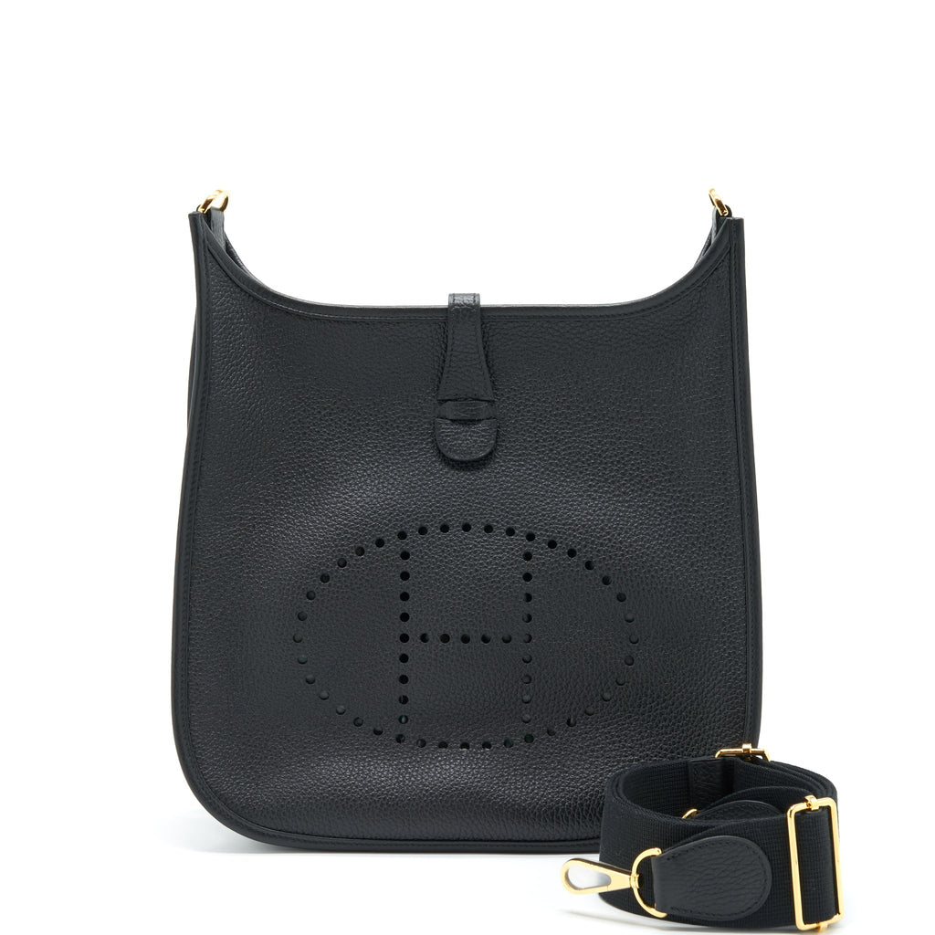 Hermes Evelyne 29 Bag Clemence Black GHW