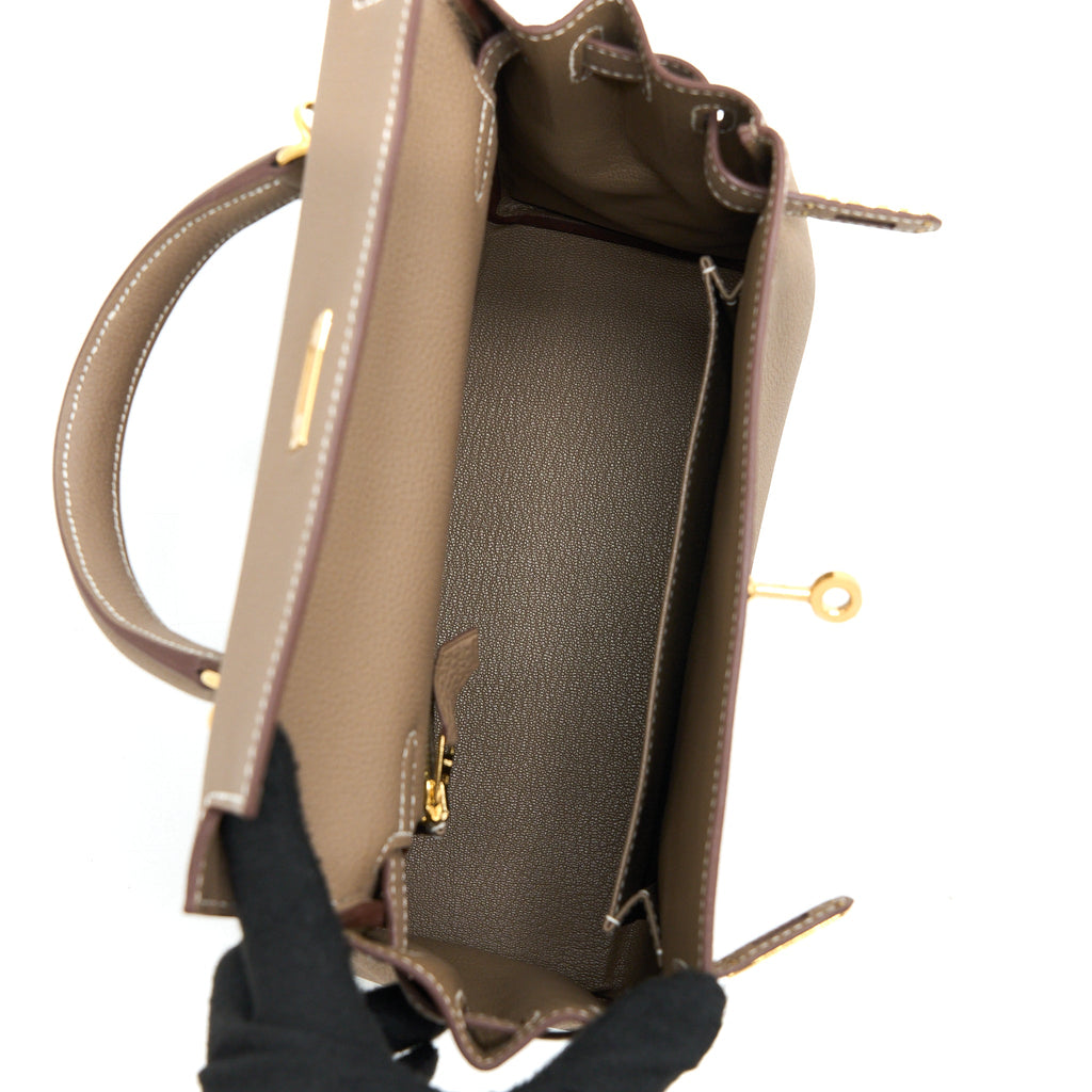 HERMES KELLY 25 TOGO ETOUPE GHW