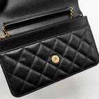 CHANEL CLASSIC WALLET ON CHAIN CAVIAR BLACK GHW