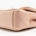 Chanel 24C Detailed CC Strap Handle Flap Bag Lambskin Light Pink GHW (Microchip)
