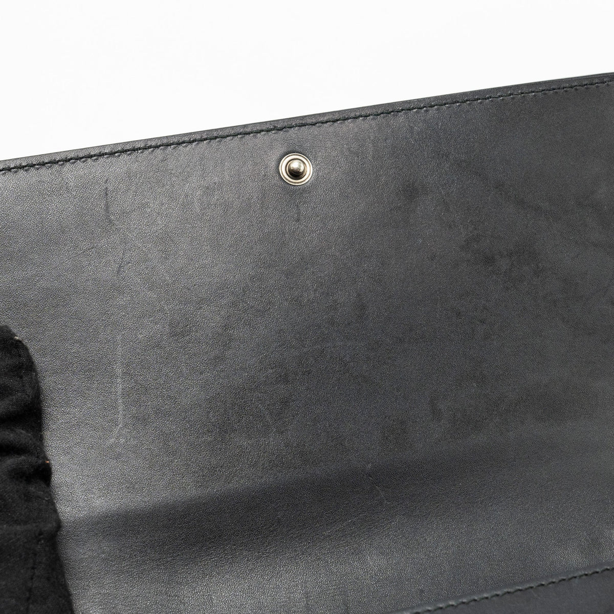 GUCCI FLAP WALLET ON CHAIN CALFSKIN BLACK SHW