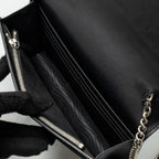 GUCCI FLAP WALLET ON CHAIN CALFSKIN BLACK SHW
