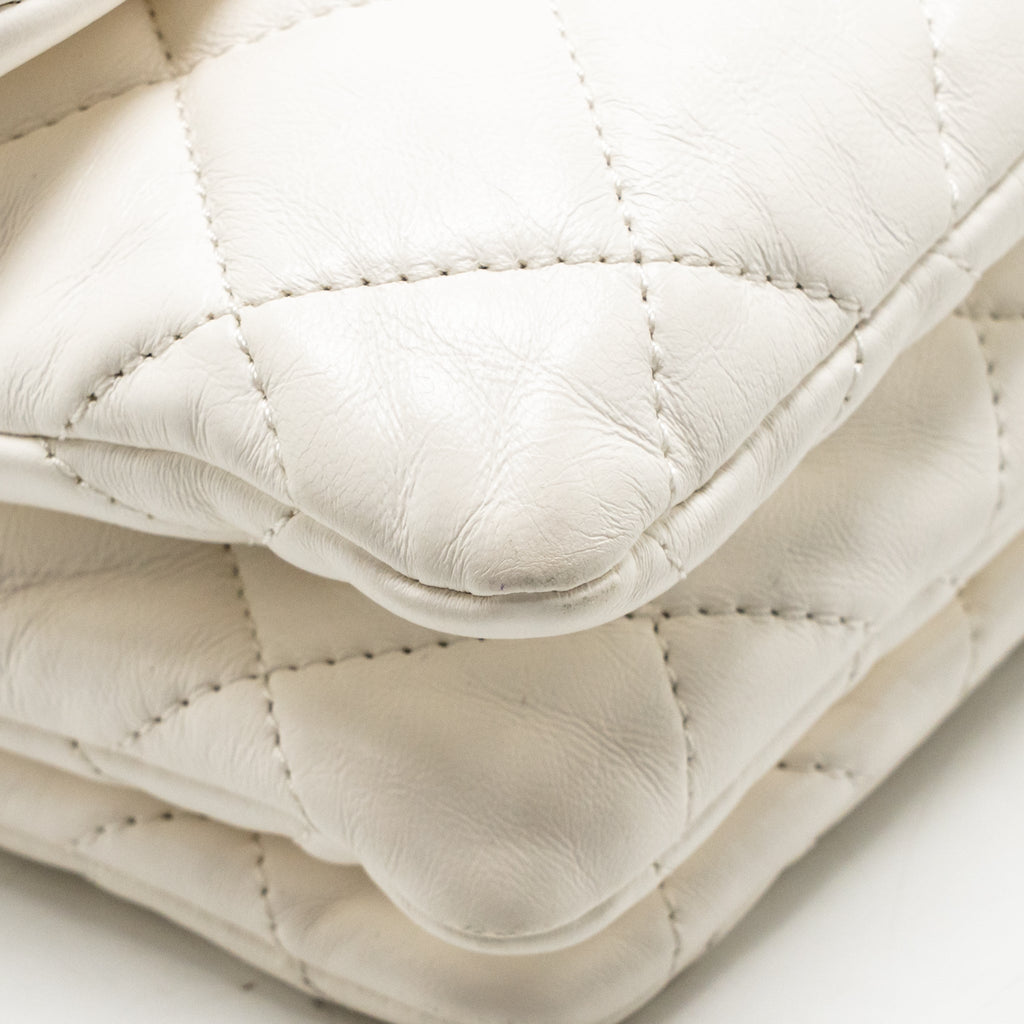 Chanel 23B GOLD PILLAR ADJUSTMENT CHAIN FLAP BAG Lambskin White GHW (Micorchip)